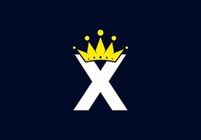 letra x inicial con corona