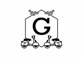 Initial letter G in scooter frame vector