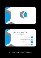 Blue grey hexagon business card design vector