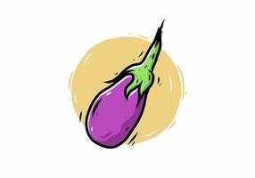 illustration drawing of purple eggplant vector