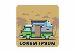 custom camper car flat illustration vector