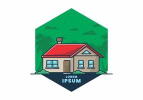 Colorful simple dream house flat illustration vector