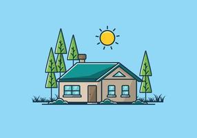 Colorful simple dream house flat illustration vector