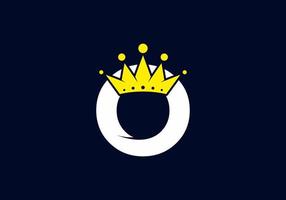 Initial O letter with crown vector