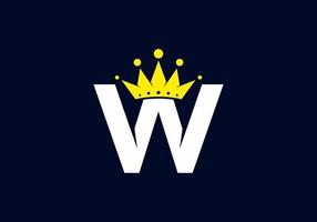letra w inicial con corona