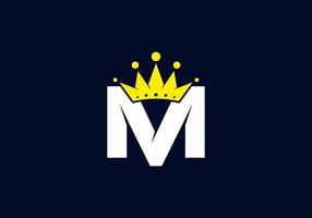 Initial M letter with crown vector
