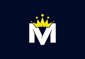 Initial M letter with crown vector