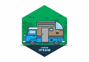 custom camper car flat illustration vector