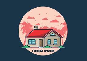 Colorful simple dream house flat illustration vector