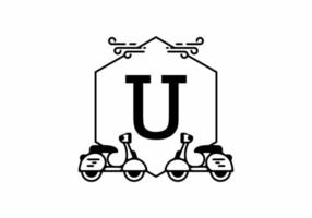 Initial letter U in scooter frame vector