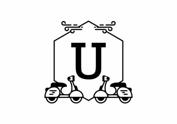 Initial letter U in scooter frame