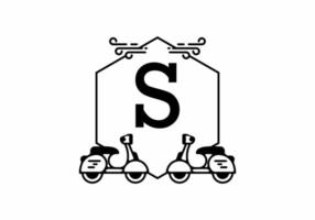 Initial letter S in scooter frame vector