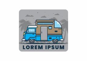 ilustración plana de autocaravana personalizada vector