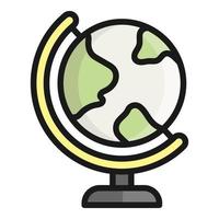 icono de vector de mapa de globo, icono de escuela y educación