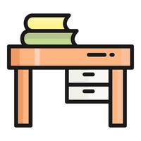 study table vector icon, school and education icon