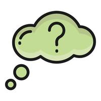 cloud FAQ vector icon, school and education icon