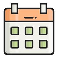 icono de vector de calendario, icono de escuela y educación