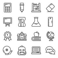 Education vector icons set, in flat design education, school, Collection of modern pictograms and university with elements for mobile concepts and web apps.