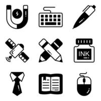 Education vector icons set, in flat design education, school, Collection of modern pictograms and university with elements for mobile concepts and web apps.