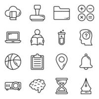 Education vector icons set, in flat design education, school, Collection of modern pictograms and university with elements for mobile concepts and web apps.