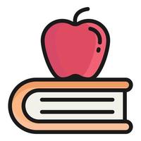 icono de vector de libro de texto, icono de escuela y educación