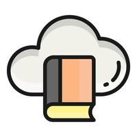 cloud book vector icon, school and education icon