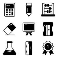 Education vector icons set, in flat design education, school, Collection of modern pictograms and university with elements for mobile concepts and web apps.