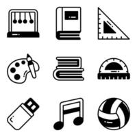 Education vector icons set, in flat design education, school, Collection of modern pictograms and university with elements for mobile concepts and web apps.