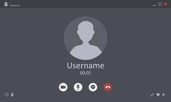 Video chat interface. User web video call window. Concept of social remote media, remote communication, video content. Modern vector illustration.