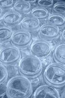 Sorting and collection of glass containers for recycling and reuse. photo