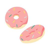 donut colorido pastel ilustración en vector de estilo plano