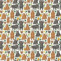 Cute animals cartoon seamless background vector