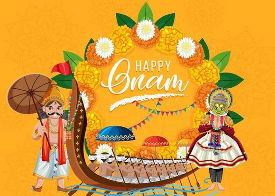 Onam Hindu harvest festival poster