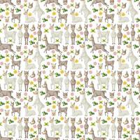 Cute animals cartoon seamless background vector