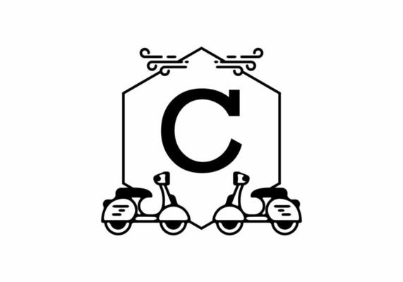 Initial letter C in scooter frame