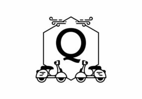 Initial letter Q in scooter frame vector