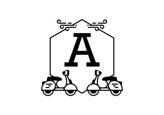 Initial letter A in scooter frame