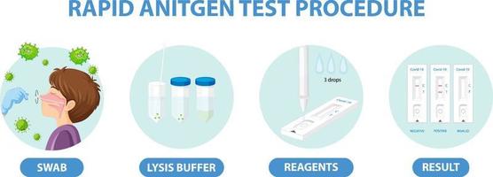 Covid 19 testing with antigen test kit vector