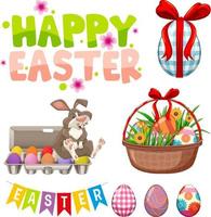 Easter theme with bunny and eggs vector