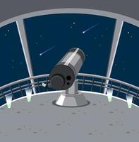 Astronomy theme with big telescope vector