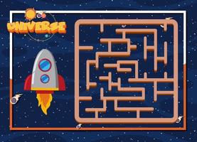 Game template with space theme background vector