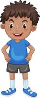 Little boy wearing blue shirt vector