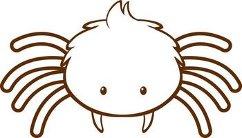 Spider in doodle simple style on white background vector