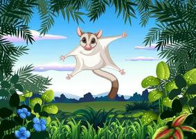 Scene with sugar glider in forest vector