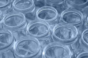 Sorting and collection of glass containers for recycling and reuse. photo