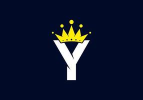 Initial Y letter with crown vector