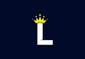 Initial L letter with crown vector