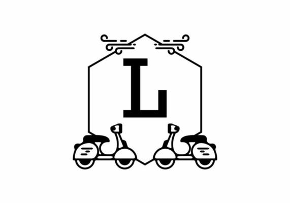 Initial letter L in scooter frame