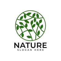 Circle Nature Leaf Logo Design vector