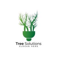 Tree logo with smart concept vector